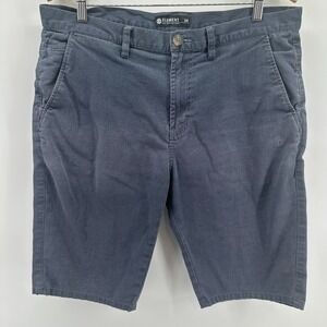 Element Shorts Mens 34 Dark Gray Denim Stretch Chino Flat Front Slash Pocket